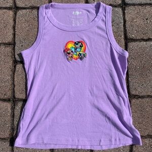 Y2K Streetwear Powerpuff Girls Lavender Kidcore Tank Top